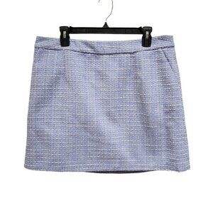 French Connection Effie Boucle Women's  Skirt Size 12 Blue Mini Zipper Pockets